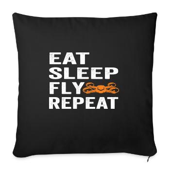 Drone Drone Pilote Quadcopter Drone Pilote - Housse de coussin décorative 45 x 45 cm - noir - Devant