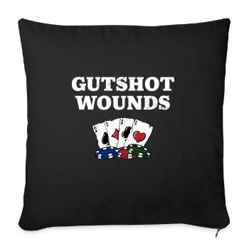 Gutshot Wounds Gambler Casino Jeu de hasard - Housse de coussin décorative 45 x 45 cm - noir - Devant