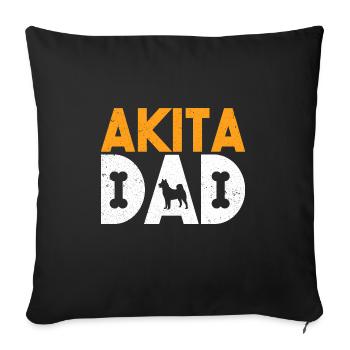 Akita Inu américain - Housse de coussin décorative 45 x 45 cm - noir - Devant