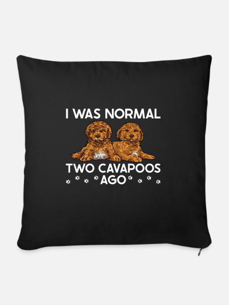 Cavapoo Cavoodle Capoodle Hund - Sofakissenbezug 45 x 45 cm - Schwarz