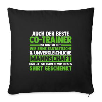 Co-Trainer Sport Cotrainer Geschenk - Sofakissenbezug 45 x 45 cm - Schwarz - Vorne