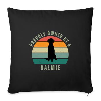 Proudly Owned by a Dalmie Retro Sunset - Sofakissenbezug 45 x 45 cm - Schwarz - Vorne