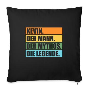 Kevin - Sofakissenbezug 45 x 45 cm - Schwarz - Vorne