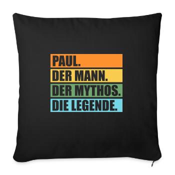 Paul - Sofakissenbezug 45 x 45 cm - Schwarz - Vorne