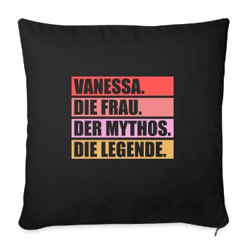 Vanessa - Sofakissenbezug 45 x 45 cm - Schwarz - Vorne
