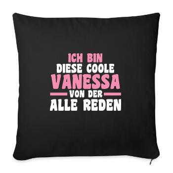 Vanessa - Sofakissenbezug 45 x 45 cm - Schwarz - Vorne