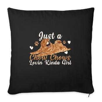 Chow Chow Chien - Housse de coussin décorative 45 x 45 cm - noir - Devant