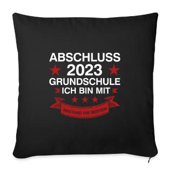 Grundschule Abschluss 2023 Gymnasium Geschenk - Sofakissenbezug 45 x 45 cm - Schwarz - Vorne