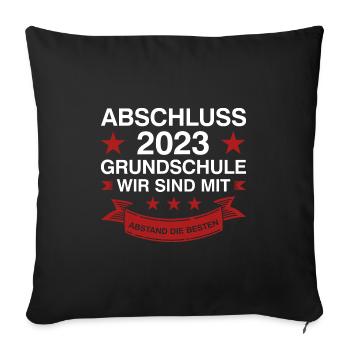 Grundschule Abschluss 2023 Grundschulabschluss Ges - Sofakissenbezug 45 x 45 cm - Schwarz - Vorne
