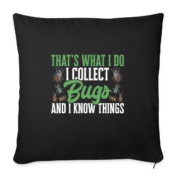 Insect collectors, insects, beetle lovers, entomologists - Sofa pillowcase 17,3'' x 17,3'' (45 x 45 cm) - black - Front