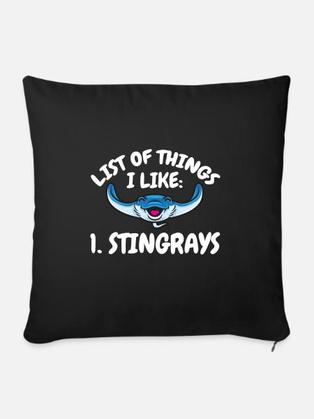 Stachelrochen Mantarochen Ozean Rochen - Sofakissenbezug 45 x 45 cm - Schwarz