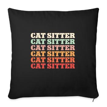 Pet Sitting Cat Dog Pet Sitter - Sofa pillowcase 17,3'' x 17,3'' (45 x 45 cm) - black - Front