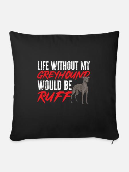 Italienischer Windspiel Windhund Hunde - Sofakissenbezug 45 x 45 cm - Schwarz