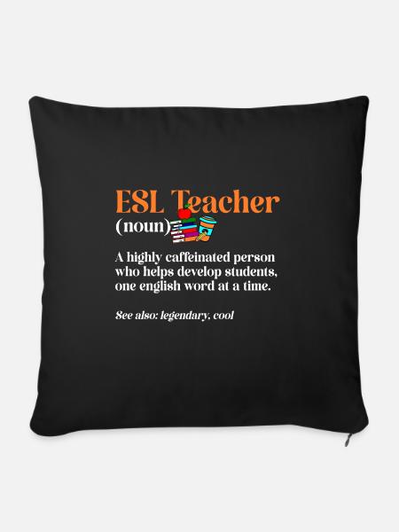 Lehrkraft Englisch Zweitsprache Fremdsprache - Sofakissenbezug 45 x 45 cm - Schwarz