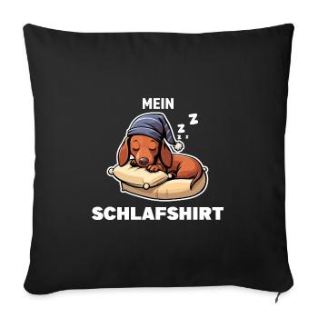 Schlafshirt Dachshund Schlafanzug Geschenk - Sofakissenbezug 45 x 45 cm - Schwarz - Vorne