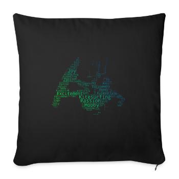Kitesurfers Hommes Femme Kiting Kitesurf - Housse de coussin décorative 45 x 45 cm - noir - Devant