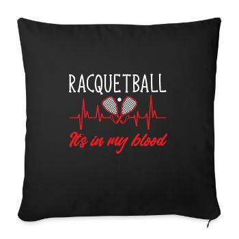 Joueur de racquetball Racquetball - Housse de coussin décorative 45 x 45 cm - noir - Devant