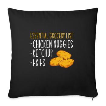 Chicken Nugget Lover Chicken Nuggets - Sofa pillowcase 17,3'' x 17,3'' (45 x 45 cm) - black - Front