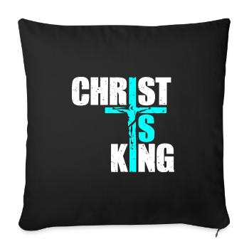 Le Christ est roi Foi chrétienne Religieux - Housse de coussin décorative 45 x 45 cm - noir - Devant