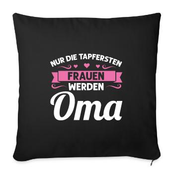 Oma Mutter Tag Omi Geschenk - Sofakissenbezug 45 x 45 cm - Schwarz - Vorne