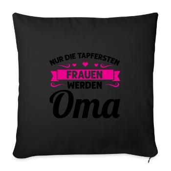 Oma Mutter Tag Omi Geschenk - Sofakissenbezug 45 x 45 cm - Schwarz - Vorne