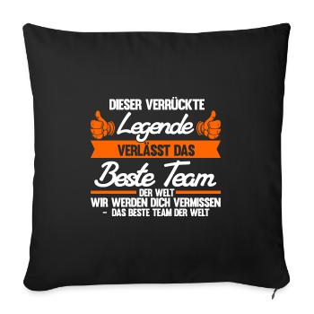Abschied Kollegin Abschiedsparty Geschenk - Sofakissenbezug 45 x 45 cm - Schwarz - Vorne
