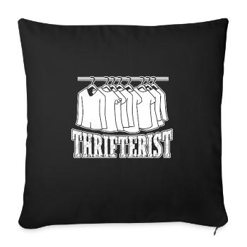 Thrift Shop Thrifterist Love Thrifting - Sofa pillowcase 17,3'' x 17,3'' (45 x 45 cm) - black - Front