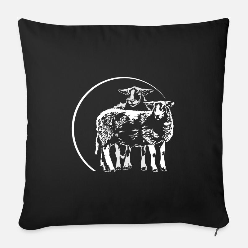 SCHAFE Schaf Sheep Tier Schäfer Wilsigns - Sofakissenbezug 45 x 45 cm - Schwarz