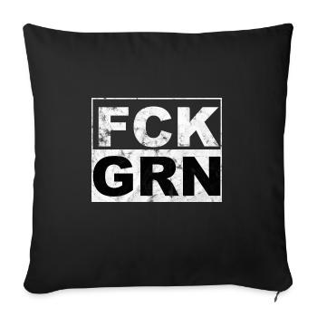 Fck Grn Anti Vert - Housse de coussin décorative 45 x 45 cm - noir - Devant