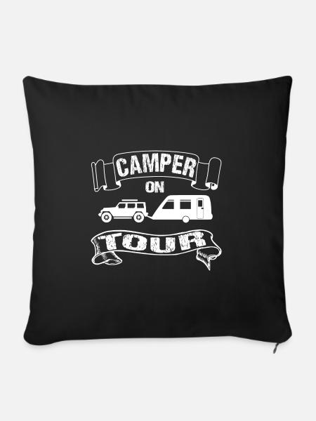 Camping - Sofakissenbezug 45 x 45 cm - Schwarz