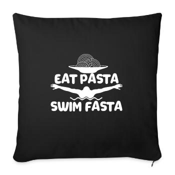 Eat Pasta Swim Fasta nageurs de natation - Housse de coussin décorative 45 x 45 cm - noir - Devant