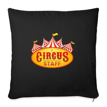 Circus Party I Carnival Party I Personnel de cirque - Housse de coussin décorative 45 x 45 cm - noir - Devant