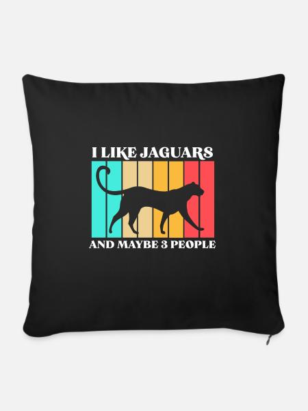Jaguar Geschenkidee - Sofakissenbezug 45 x 45 cm - Schwarz