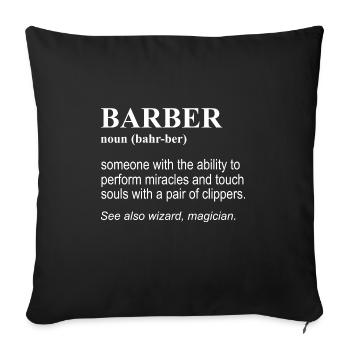 Salon de coiffure Coiffeur Coiffeur Barbier - Housse de coussin décorative 45 x 45 cm - noir - Devant