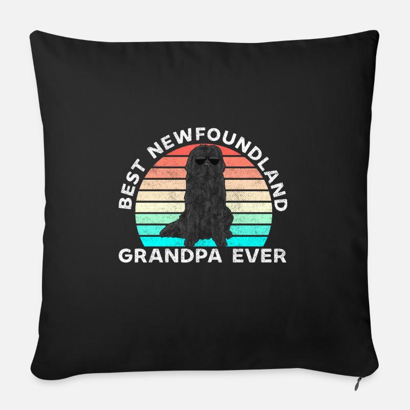 Terre-Neuve Chien de Terre-Neuve - Housse de coussin décorative 45 x 45 cm - noir