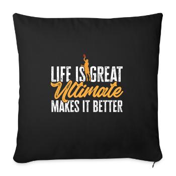 Disque de lancer de frisbee ultime - Housse de coussin décorative 45 x 45 cm - noir - Devant