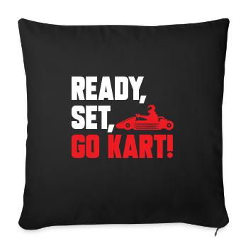Go Kart Racing Karting Karting - Sofa pillowcase 17,3'' x 17,3'' (45 x 45 cm) - black - Front