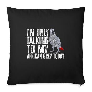 Graupapagei African Grey Parrot Papagei - Sofa pillowcase 17,3'' x 17,3'' (45 x 45 cm) - black - Front