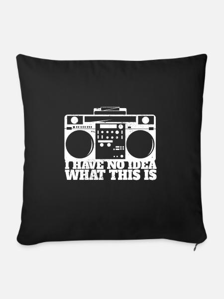 70s 80s Catchphrase I Have No Idea What This Is - Sofa pillowcase 17,3'' x 17,3'' (45 x 45 cm) - black