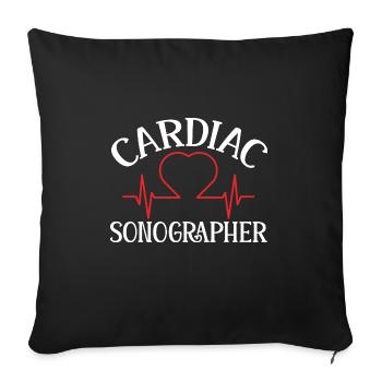 Cardiologue Échographie médicale Échographie - Housse de coussin décorative 45 x 45 cm - noir - Devant