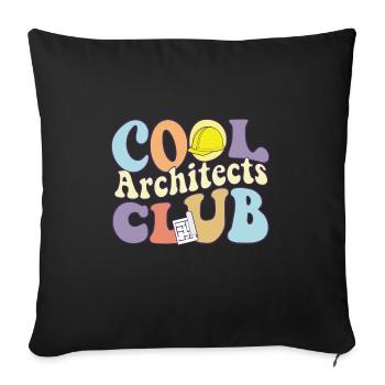 Cool Architects Club Architecture Major Squad - Sofa pillowcase 17,3'' x 17,3'' (45 x 45 cm) - black - Front