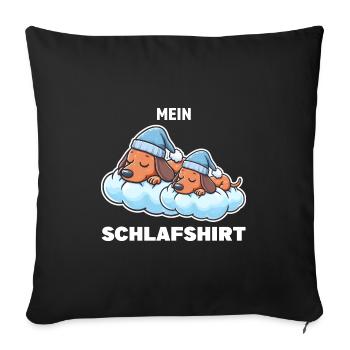 Schlafshirt Dachshund Schlafanzug Geschenk - Sofakissenbezug 45 x 45 cm - Schwarz - Vorne