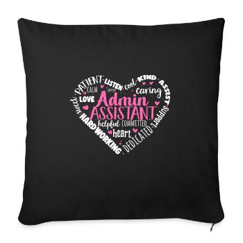 Secrétaire, Adjointe administrative, Commis de bureau - Housse de coussin décorative 45 x 45 cm - noir - Devant