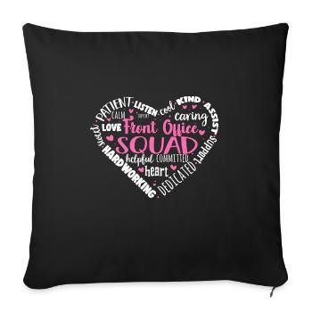 Secrétaire, Adjointe administrative, Commis de bureau - Housse de coussin décorative 45 x 45 cm - noir - Devant