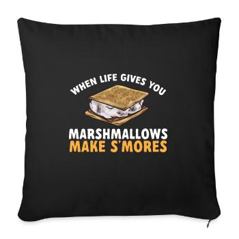 S'more Campfire Marshmallow Camping - Housse de coussin décorative 45 x 45 cm - noir - Devant