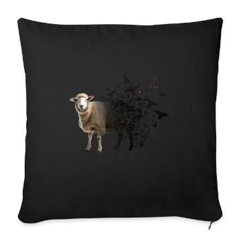 Sheep - Sofa pillowcase 17,3'' x 17,3'' (45 x 45 cm) - black - Front