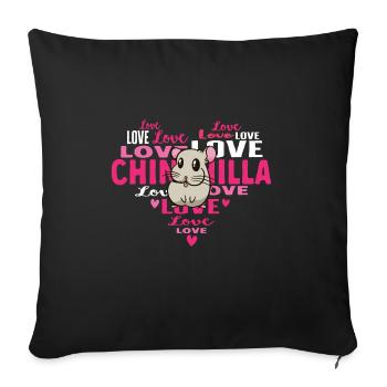 Chinchilla - Housse de coussin décorative 45 x 45 cm - noir - Devant