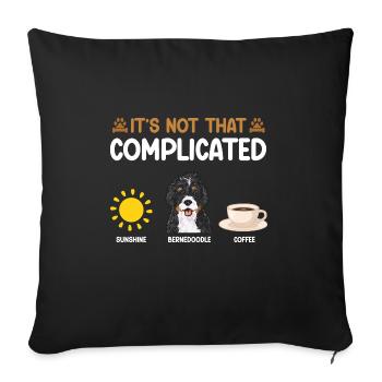 Bernedoodle Dog - Sofa pillowcase 17,3'' x 17,3'' (45 x 45 cm) - black - Front