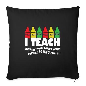 i Future HBCU Grad Teacher I Teach Confident - Sofa pillowcase 17,3'' x 17,3'' (45 x 45 cm) - black - Front