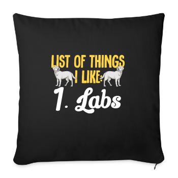 Labrador Retriever blanc Labrador Labrador blanc - Housse de coussin décorative 45 x 45 cm - noir - Devant